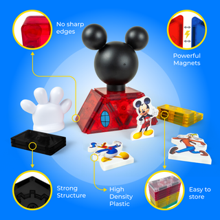 Official Disney Junior Mickey Mouse Clubhouse Magnetic Character Tiles – 22-Piece