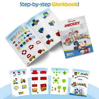 Official Disney Junior Mickey Mouse JUMBO Train Magnetic Tile Set – 112-Piece