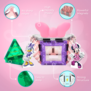 Official Disney Junior Minnie Mouse Magnetic Character Tiles – 21-Piece