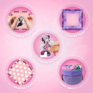 Official Disney Junior Minnie Mouse Magnetic Character Tiles – 21-Piece