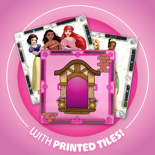 Official Disney Princess Magnetic Character Tiles – 24-Piece Set with Light-up Tile!