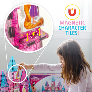 Official Disney Princess Magnetic Character Tiles – 24-Piece Set with Light-up Tile!