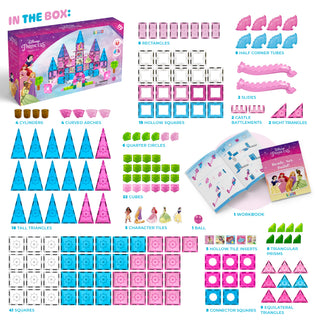 Official Disney Princess Magnetic Tile Set – 172-Piece JUMBO Castle
