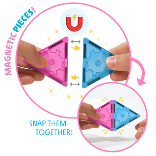 Official Disney Princess Magnetic Character Tiles – 24-Piece Set with Light-up Tile!
