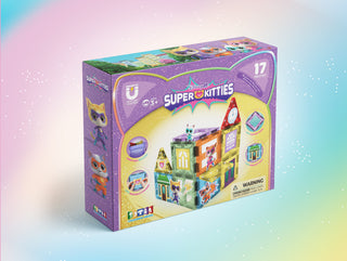 Official Disney Junior SuperKitties Magnetic Tile Set – 17-Piece